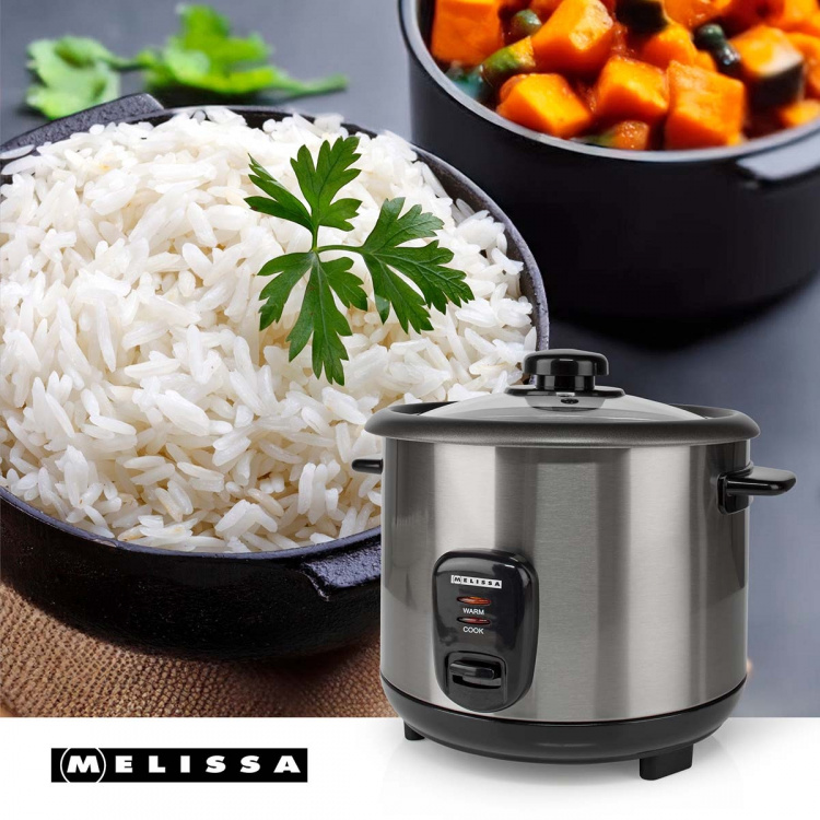 MELISSA Riskoker | 1,5 l | 500 W | Non stick-belegg | Avtakbar bolle | Dampkurv | Hold-varm-funksjon | Automatisk avstengning