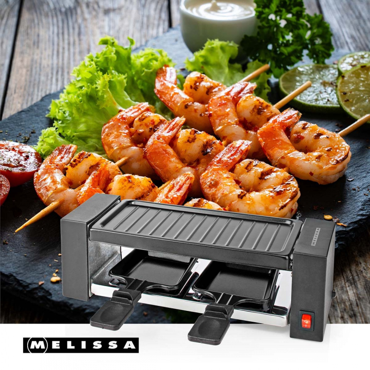 MELISSA Raclette / Gourmetsett | 2 personer | 400 W | 23 x 10 cm | Non-stick-belegg