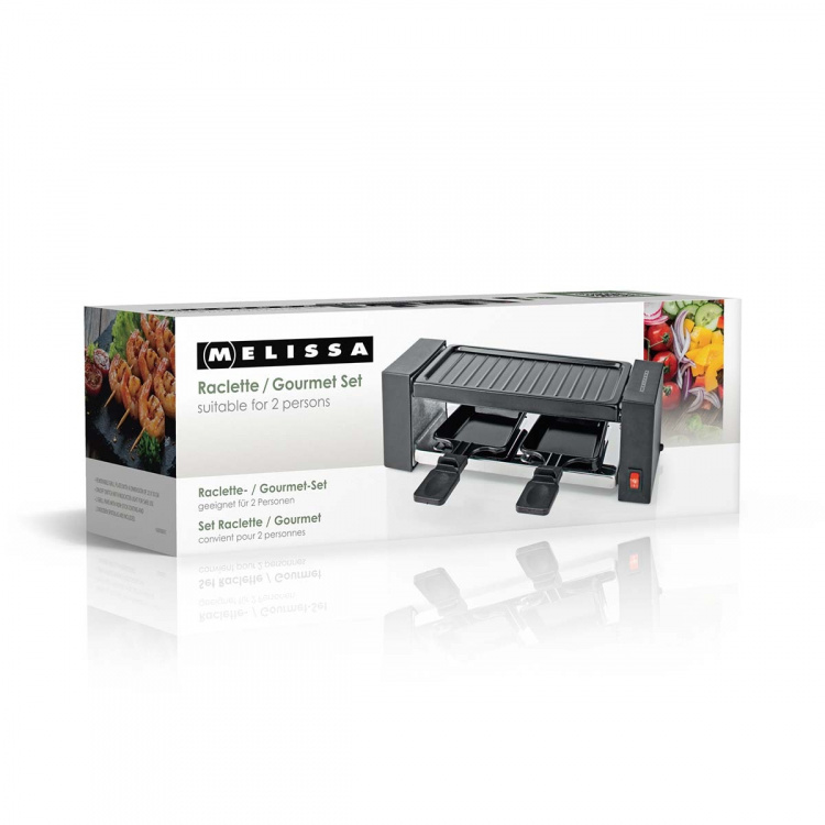 MELISSA Raclette / Gourmetsett | 2 personer | 400 W | 23 x 10 cm | Non-stick-belegg