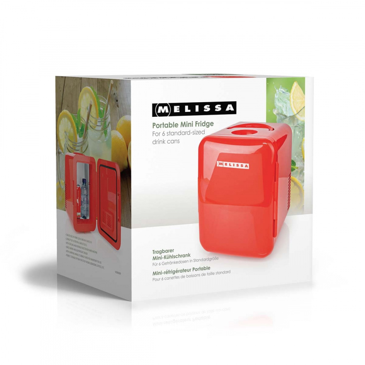 MELISSA Bærbart minikjøleskap | 6 bokser / 4 l kapasitet | 100-240 V / 12 V | Varme- / kjølefunksjon | Bærehåndtak | Rød MELISSA Bærbart minikjøleskap | 6 bokser / 4 l kapasitet | 100-240 V / 12 V | Varme- / kjølefunksjon | Bærehåndtak | Rød