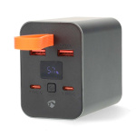 Nedis Power Bank | 30000 mAh | 1.5 / 2.0 / 3.0 / 5.0 A | Antall utganger: 4 | Utgangstilkobling: 2x USB-A / 2x USB-C™ | Inngangstilkobling: 1x USB-C™ | PD3.0 100W / QC3.0 | Lithium-Polymer | Display