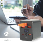 Nedis Power Bank | 30000 mAh | 1.5 / 2.0 / 3.0 / 5.0 A | Antall utganger: 4 | Utgangstilkobling: 2x USB-A / 2x USB-C™ | Inngangstilkobling: 1x USB-C™ | PD3.0 100W / QC3.0 | Lithium-Polymer | Display