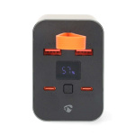 Nedis Power Bank | 30000 mAh | 1.5 / 2.0 / 3.0 / 5.0 A | Antall utganger: 4 | Utgangstilkobling: 2x USB-A / 2x USB-C™ | Inngangstilkobling: 1x USB-C™ | PD3.0 100W / QC3.0 | Lithium-Polymer | Display