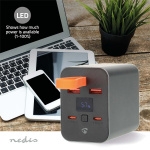 Nedis Power Bank | 30000 mAh | 1.5 / 2.0 / 3.0 / 5.0 A | Antall utganger: 4 | Utgangstilkobling: 2x USB-A / 2x USB-C™ | Inngangstilkobling: 1x USB-C™ | PD3.0 100W / QC3.0 | Lithium-Polymer | Display
