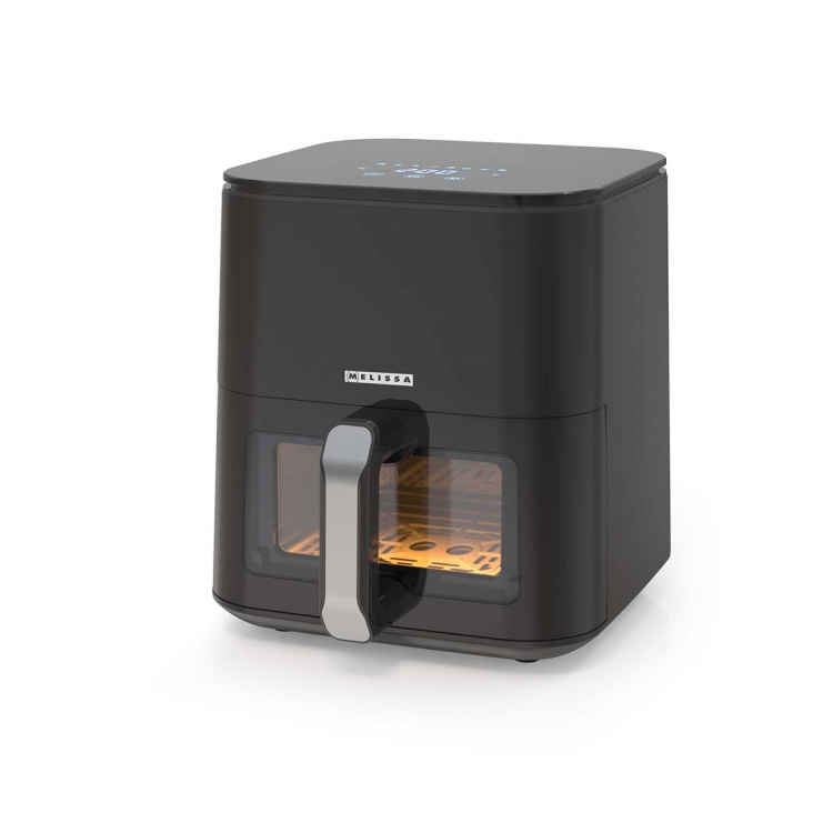 MELISSA Digital varmluftfryser XL | 5 l | 60 min timer | 8 forhåndsinnstillinger | visningsvindu | svart