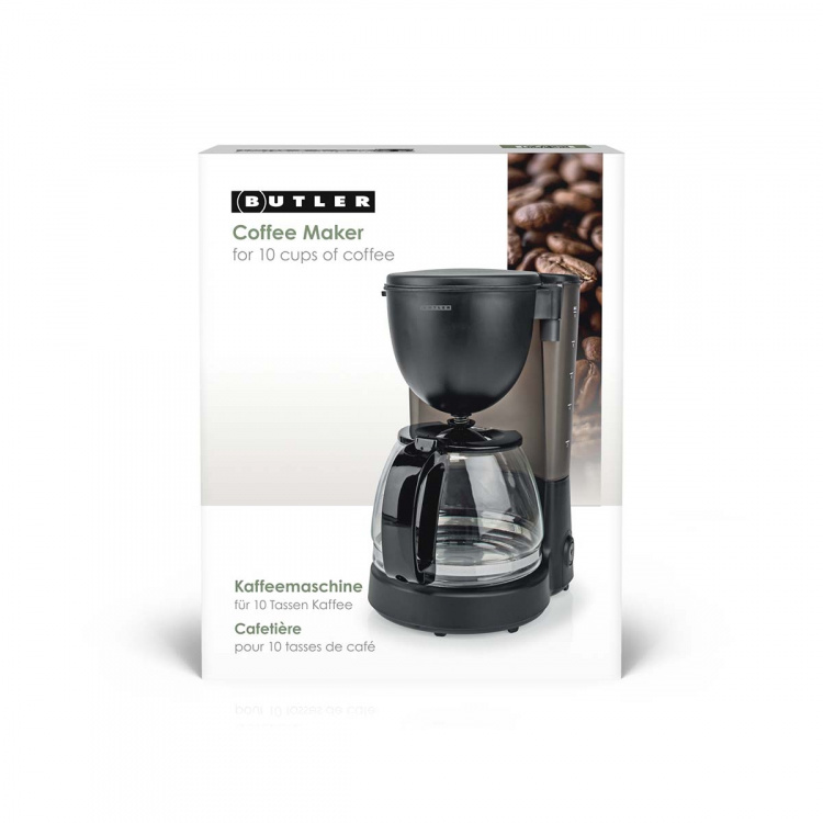 Butler Kaffetrakter | 1,25 l | 750 W | 10 kopper | Hold-varm-funksjon | Automatisk avstengning | Svart