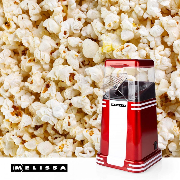 MELISSA Popcornmaskin | 60 g | 1200 W | 2 - 4 min | Rød/Hvit