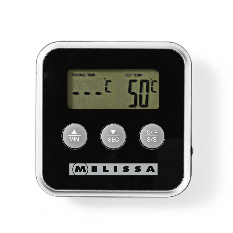 MELISSA Kjøtttermometer | opp til 250 °C | alarmtimer | LCD-skjerm