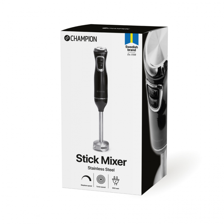 Champion Stavmixer 600W STM300 Rostfri/Svart Champion Stavmixer 600W STM300 Rostfri/Svart