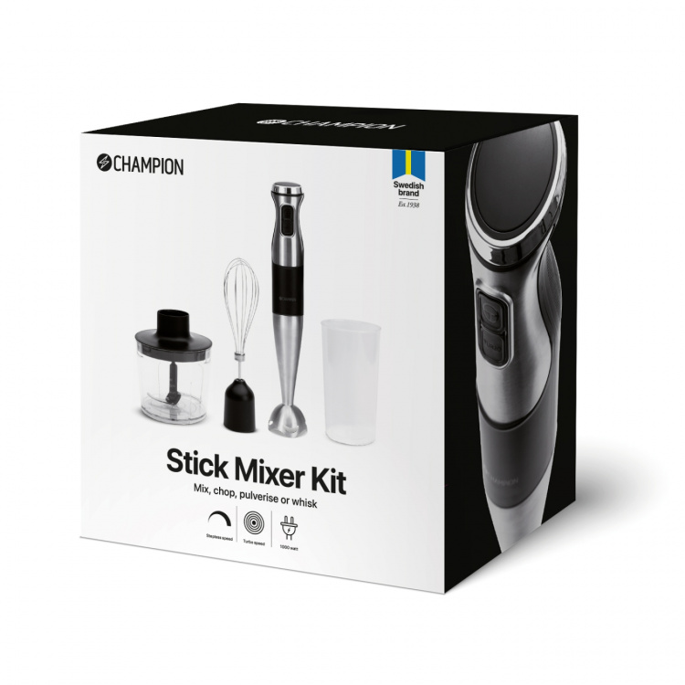 Champion Stavmixer MultiKit 1000W STM600 Rostfri/Svart Champion Stavmixer MultiKit 1000W STM600 Rostfri/Svart