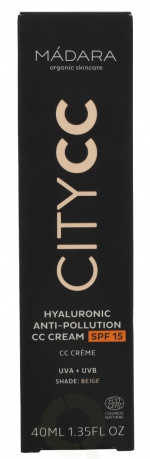 Madara CityCc Hyaluronic Anti-Pollution Cream CC SPF 40 ml 15 Beige