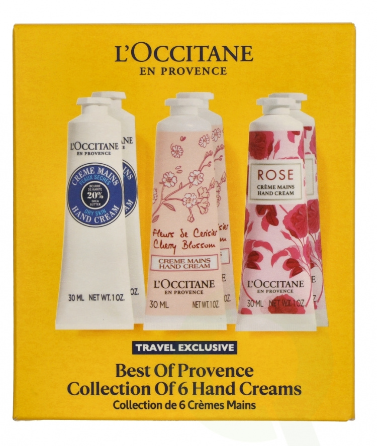 L\'Occitane Best Of Provence Set 180 ml Hand Cream 30ml - 2x Cherry Blossom/2x Rose Reines/2x Shea Butter