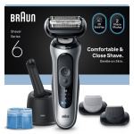 Braun Series 6 elektrisk barbermaskin - SmartCare Center +2 tilbehør - 62-S7650CC - Sølv