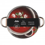 Maku Kastrull Basic i stål med glaslock 6,5 L