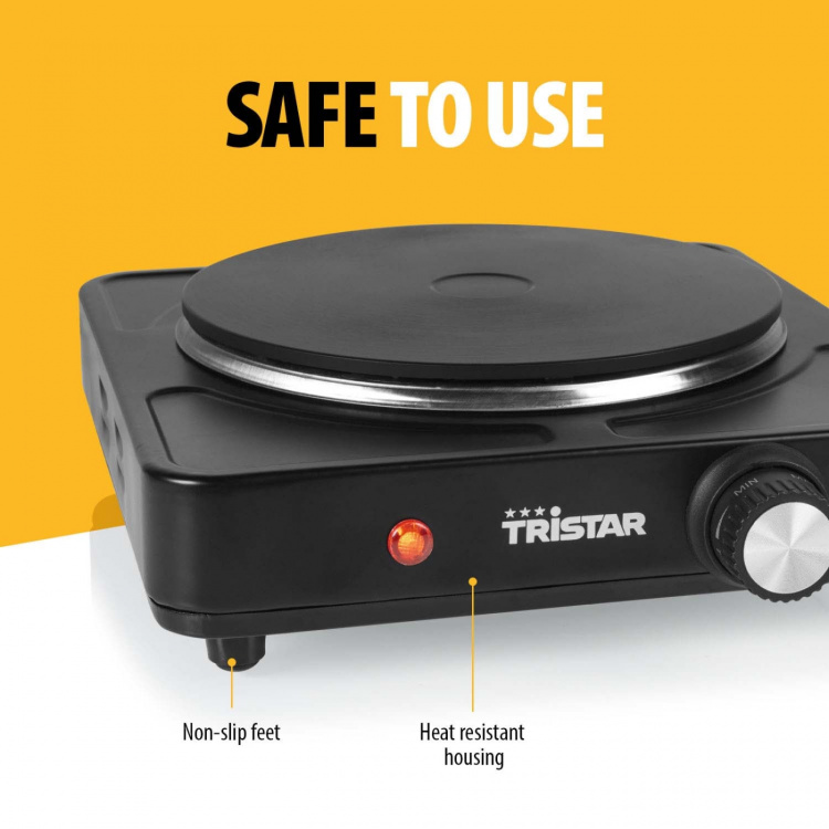 Tristar Kokplatta enkel KP-6151 1500W 18,5cm