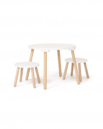 Kids Concept Krakk og bord-sett - Hvit - 77x77x46 cm