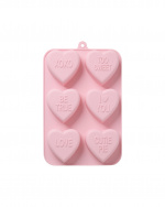 RICE Silikon bakeform med 6 hjerter - Soft Pink