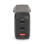 Nedis vegg lader | 100 W | GaN | PD3.0 | Hurtigladefunksjon | 2.5 / 3.0 / 5.0 A | Antall utganger: 3 | USB-A / 2x USB-C™ | Automatisk Spenning Utvalg | Sort