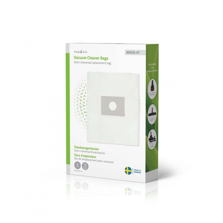 Nedis Støvsugepose- | 4 stk. | Syntetisk | Mest solgt for: Semi-Universal | Hvit