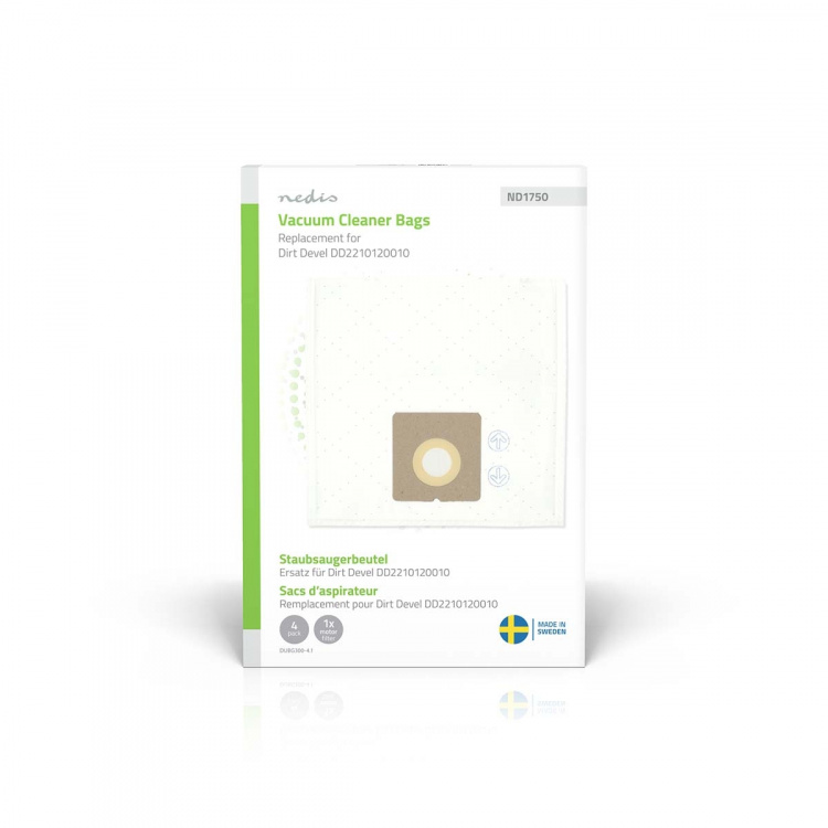 Nedis Støvsugepose- | 4 stk. | Syntetisk | Mest solgt for: Dirt Devil Swiffy M 1550 - 1556 Series | Hvit