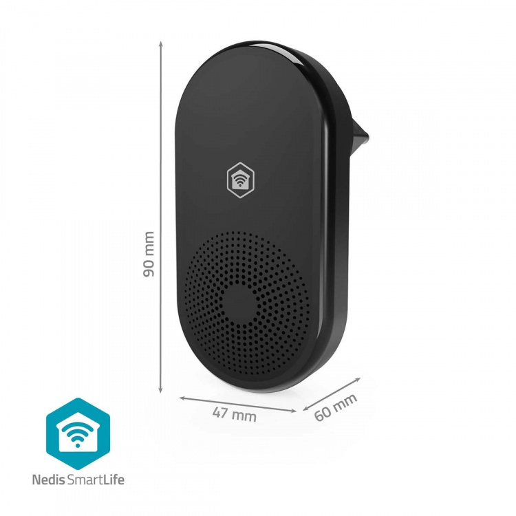 Nedis SmartLife-Klokke | RF, frequency 433 Mhz | Tilbehør til: WIFICDP11BK / WIFICDP21BK / WIFICDP31BK | Nettstrøm drevet | 55 Lyder | 110 - 240 V AC 50/60 Hz | Justerbar volum | Sort Nedis SmartLife-Klokke | RF, frequency 433 Mhz | Tilbehør til: WIFICDP11BK / WIFICDP21BK / WIFICDP31BK | Nettstrøm drevet | 55 Lyder | 110 - 240 V AC 50/60 Hz | Justerbar volum | Sort