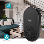 Nedis SmartLife-Klokke | RF, frequency 433 Mhz | Tilbehør til: WIFICDP11BK / WIFICDP21BK / WIFICDP31BK | Nettstrøm drevet | 55 Lyder | 110 - 240 V AC 50/60 Hz | Justerbar volum | Sort Nedis SmartLife-Klokke | RF, frequency 433 Mhz | Tilbehør til: WIFICDP11BK / WIFICDP21BK / WIFICDP31BK | Nettstrøm drevet | 55 Lyder | 110 - 240 V AC 50/60 Hz | Justerbar volum | Sort