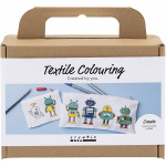 Creative Toys Creative - Mini Craft Kit Textile Coloring, Robot, primærfarger, 1 pakke - (977806)