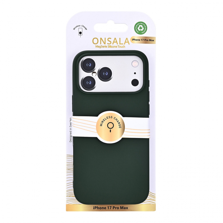 Onsala Mobildeksel med silikonfølelse Olive Green - iPhone 17 Pro Max