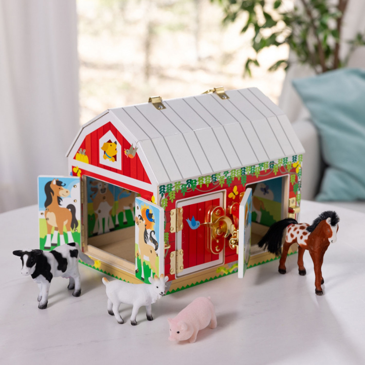 Melissa & Doug Aktivitetslåser Wooden Activity Barn Latches
