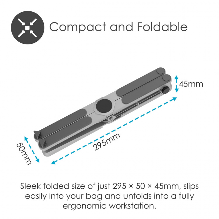 Desire2 Laptopstativ X Stand Sammenleggbar Aluminium