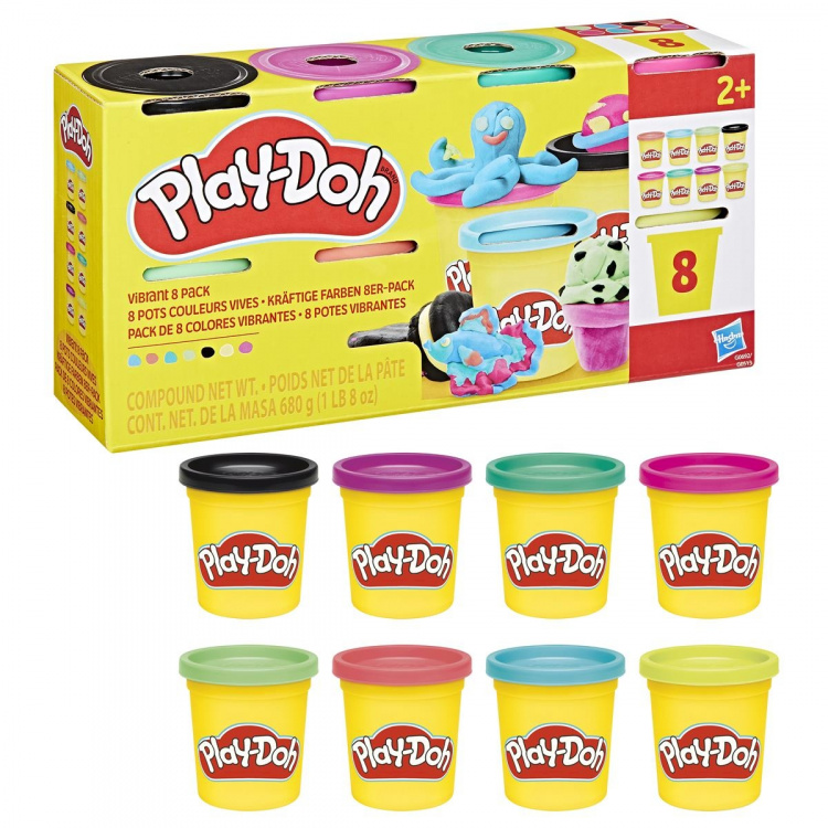 PLAY-DOH Compound 8 Pack, Vibrant, 3 Oz