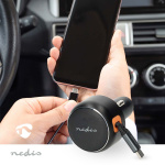 Nedis Billader | 30 W | 2.4 / 3.0 A | Antall utganger: 1 | Uttrekkbar USB-C™-kabel | 0.70 m | Automatisk Spenning Utvalg