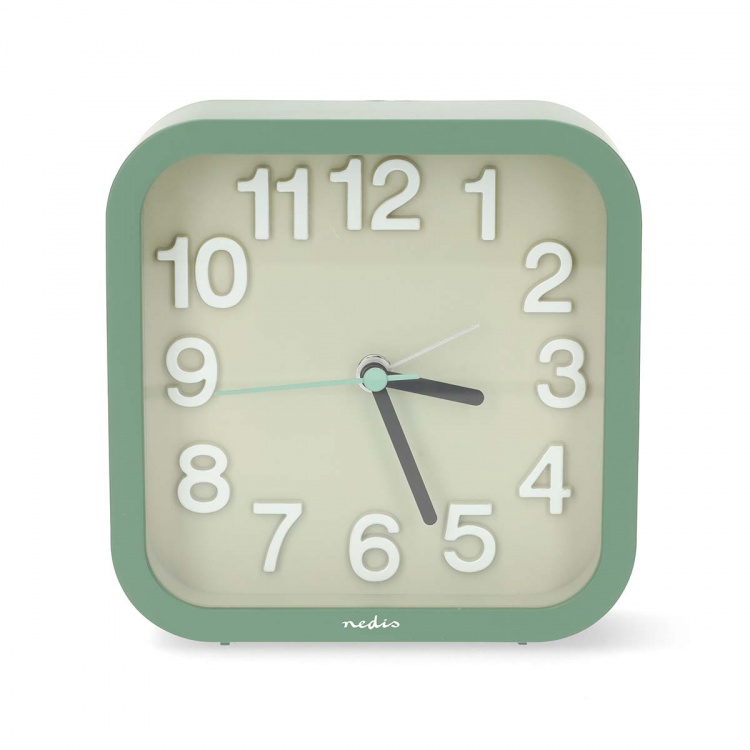 Nedis Analog Desk Alarm Clock | slumrefunksjon | Stille urverk | Grøn
