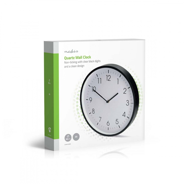 Nedis Veggur | Diameter: 300 mm | Plast | Stille bevegelse | Sort