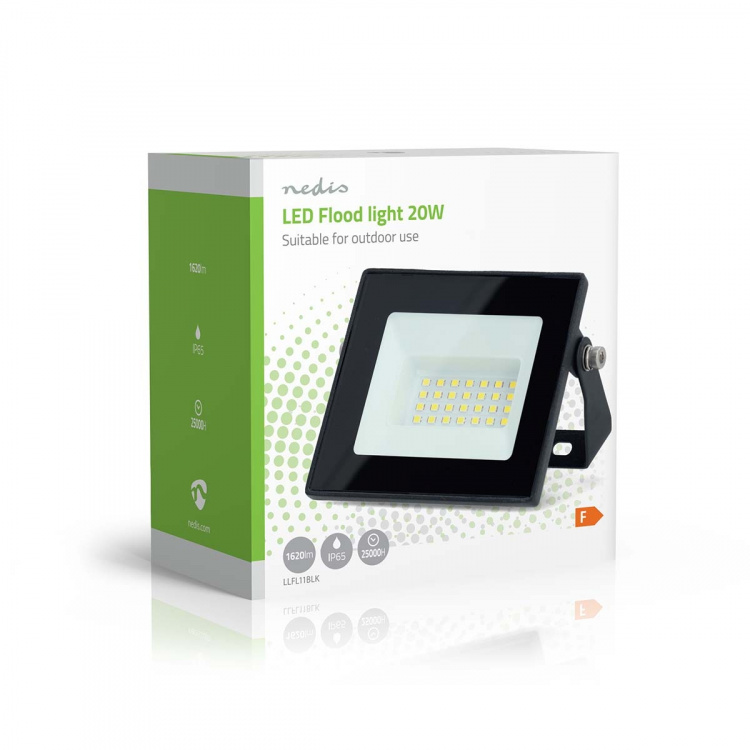 Nedis LED Projektorer | 4000 K | Nominell lysfluks: 1620 lm | IP44 | Energiklasse: F | 220 - 240 V AC 50/60 Hz | 20 W