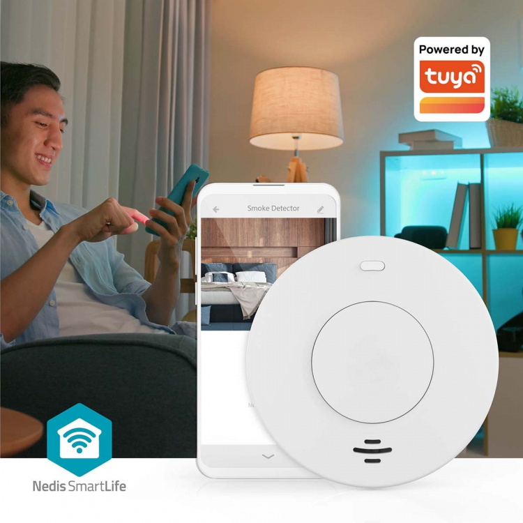 Nedis SmartLife Smoke Detector | Wi-Fi | Battery Powered | Sensor life cycle: 10 year | EN 14604 | Max. battery life: 120 Months
