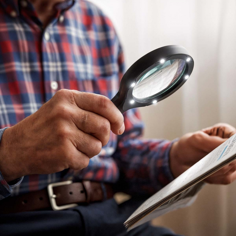 Nedis Håndholdte forstørrelsesglass | Linsestyrke: 4 Diopter | 10000 K | 0.05 W | 9 lm | Sort