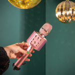 Lenco Bluetooth® karaokemikrofon med høyttaler og belysning Rosa