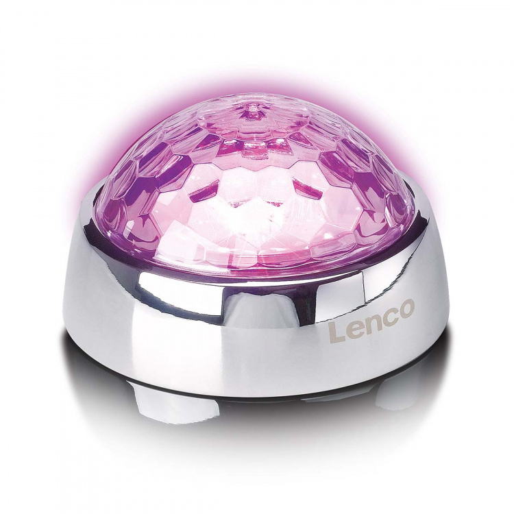 Lenco Senterstabilisator med Party LED Light for platespiller Sølv