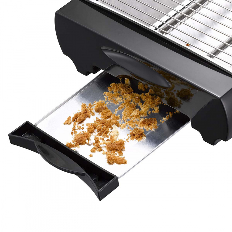 MELISSA Flat brødrister | 600W | Timer | Avtakbart smuldrebrett | Automatisk utkobling | Svart