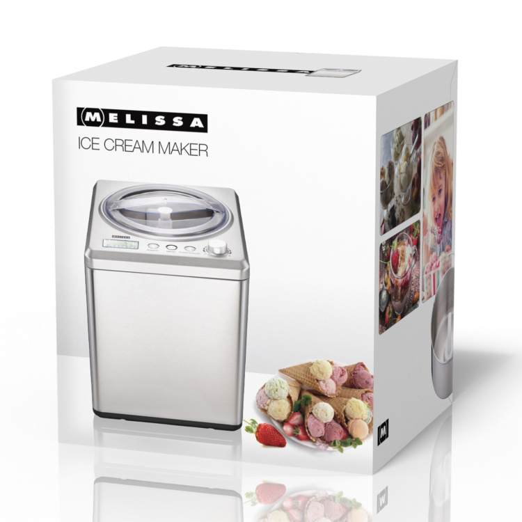 MELISSA Iskremmaskin 2L 180W børstet rustfritt stål