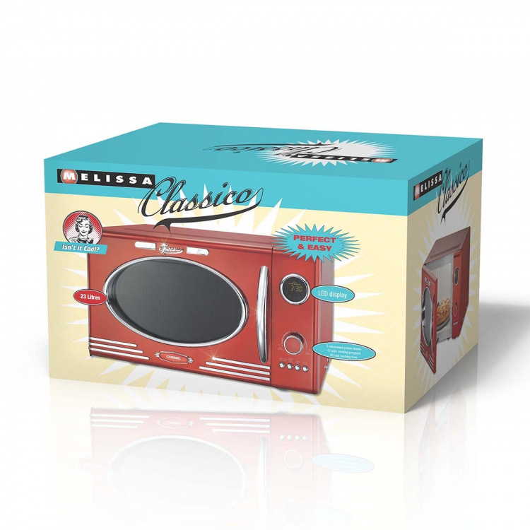 MELISSA Mikrobølgeovn elektronisk grill 23L 800W Metallic Red MELISSA Mikrobølgeovn elektronisk grill 23L 800W Metallic Red