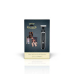 MELISSA Oppladbar skjegg- og kroppstrimmer med ultratynn barberhøvel, inkludert 4 avstandskamper Svart