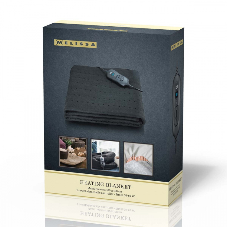 MELISSA Varmeteppe 80x150cm 55-60W Svart MELISSA Varmeteppe 80x150cm 55-60W Svart