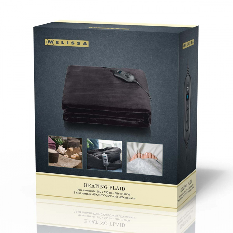 MELISSA Varmepledd 180x130cm 120W Svart