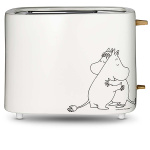 Moomin Keramisk brødrister, 2 skiver, 875W, hvit Moomin Keramisk brødrister, 2 skiver, 875W, hvit
