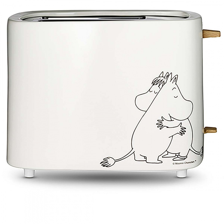 Moomin Keramisk brødrister, 2 skiver, 875W, hvit Moomin Keramisk brødrister, 2 skiver, 875W, hvit