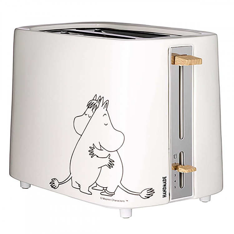 Moomin Keramisk brødrister, 2 skiver, 875W, hvit Moomin Keramisk brødrister, 2 skiver, 875W, hvit