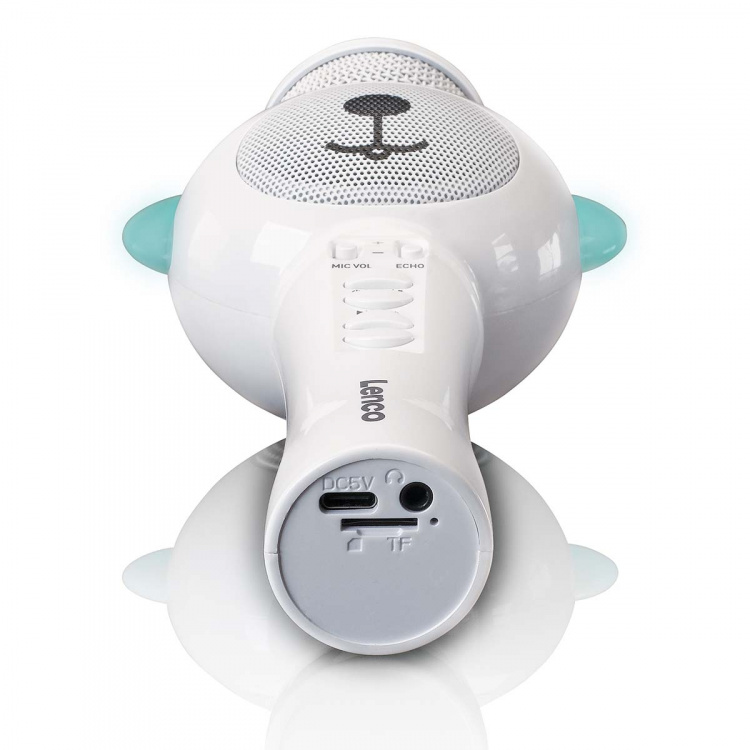 Lenco Karaokemikrofon med Bluetooth® SD-spor lys Aux-utgang Hvit Lenco Karaokemikrofon med Bluetooth® SD-spor lys Aux-utgang Hvit