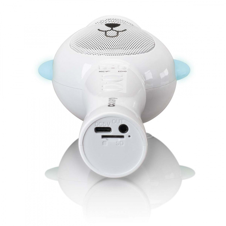Lenco Karaokemikrofon med Bluetooth® SD-spor belysning AUX-utgang Hvit Lenco Karaokemikrofon med Bluetooth® SD-spor belysning AUX-utgang Hvit
